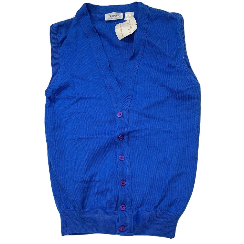 NEW VTG 80’s Men's Cardigan Vest Button Up V Neck Preppy Cotton Knit Dad Grandpa